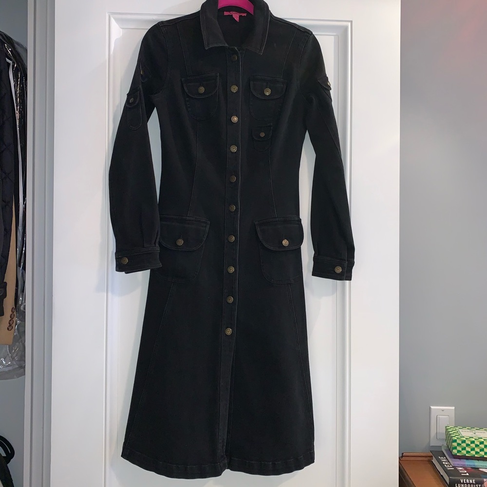 Betseyville / Betsy Johnson Blk Stretch Denim Coat
